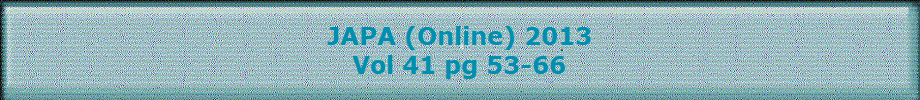 JAPA (Online) 2013
Vol 41 pg 53-66