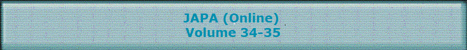 JAPA (Online) 
Volume 34-35